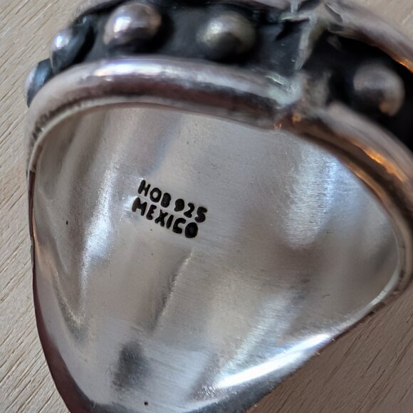 Vintage HOB House of Bangles sterling silver turquoise ring Mexico 925, Size 8 - Picture 3 of 6